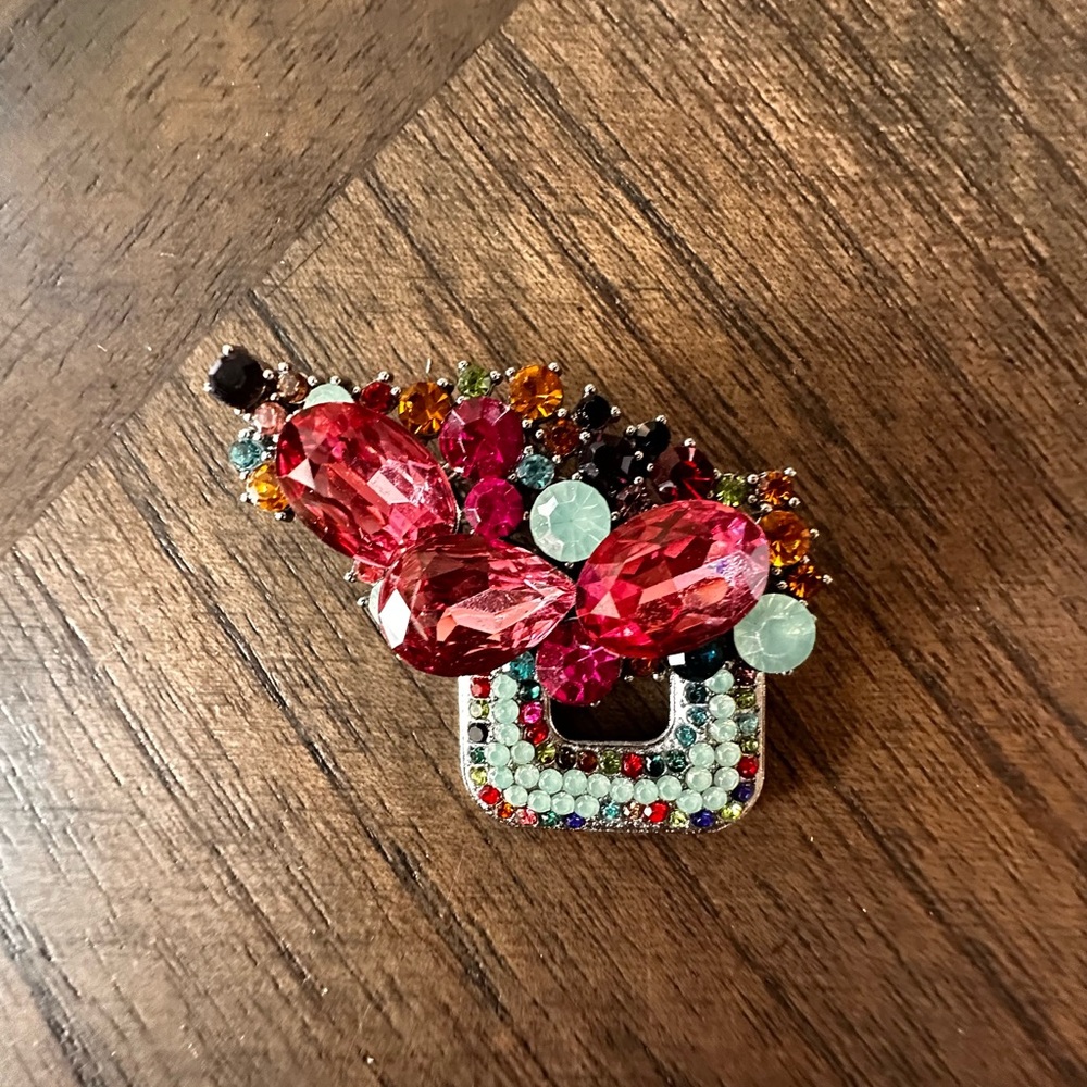 Colorful Rhinestone Brooch - Picture 4 of 6